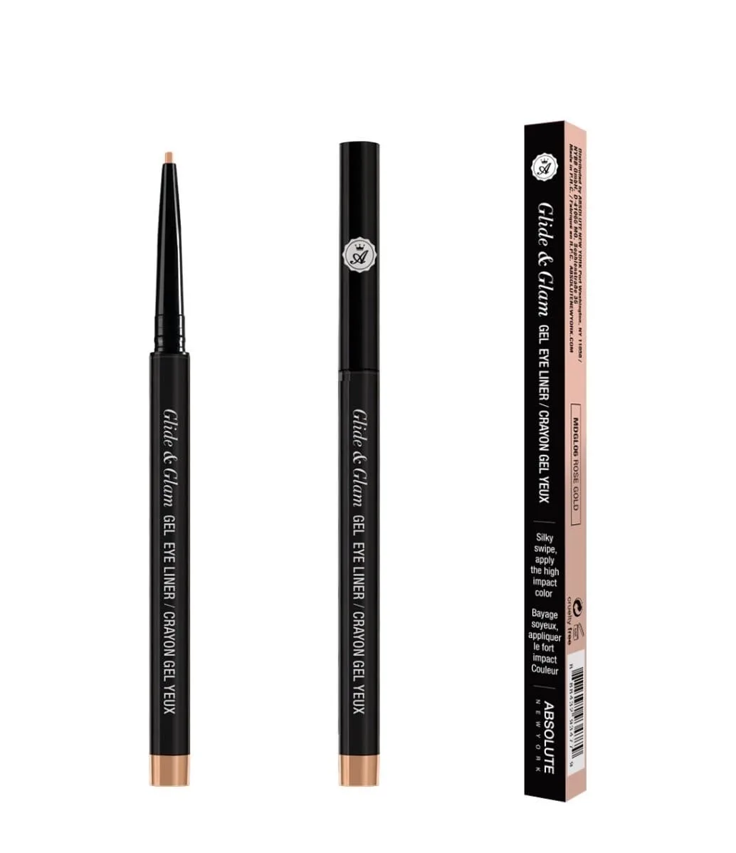ABSOLUTE NEW YORK GLIDE & GLAM GEL EYELINER ROSE GOLD