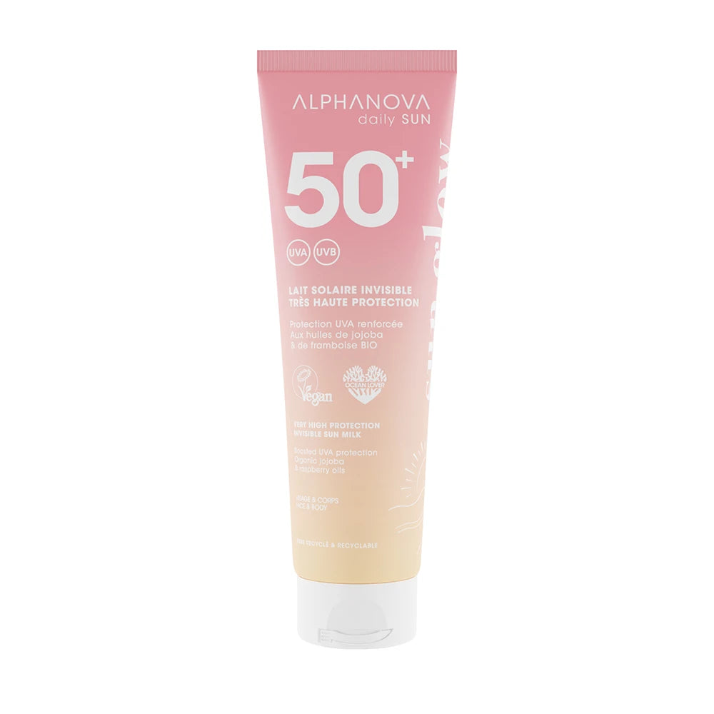 ALPHANOVA DAILY SUN SPF 50+ LAIT SOLAIRE INVISIBLE SUN GLOW 150 ML