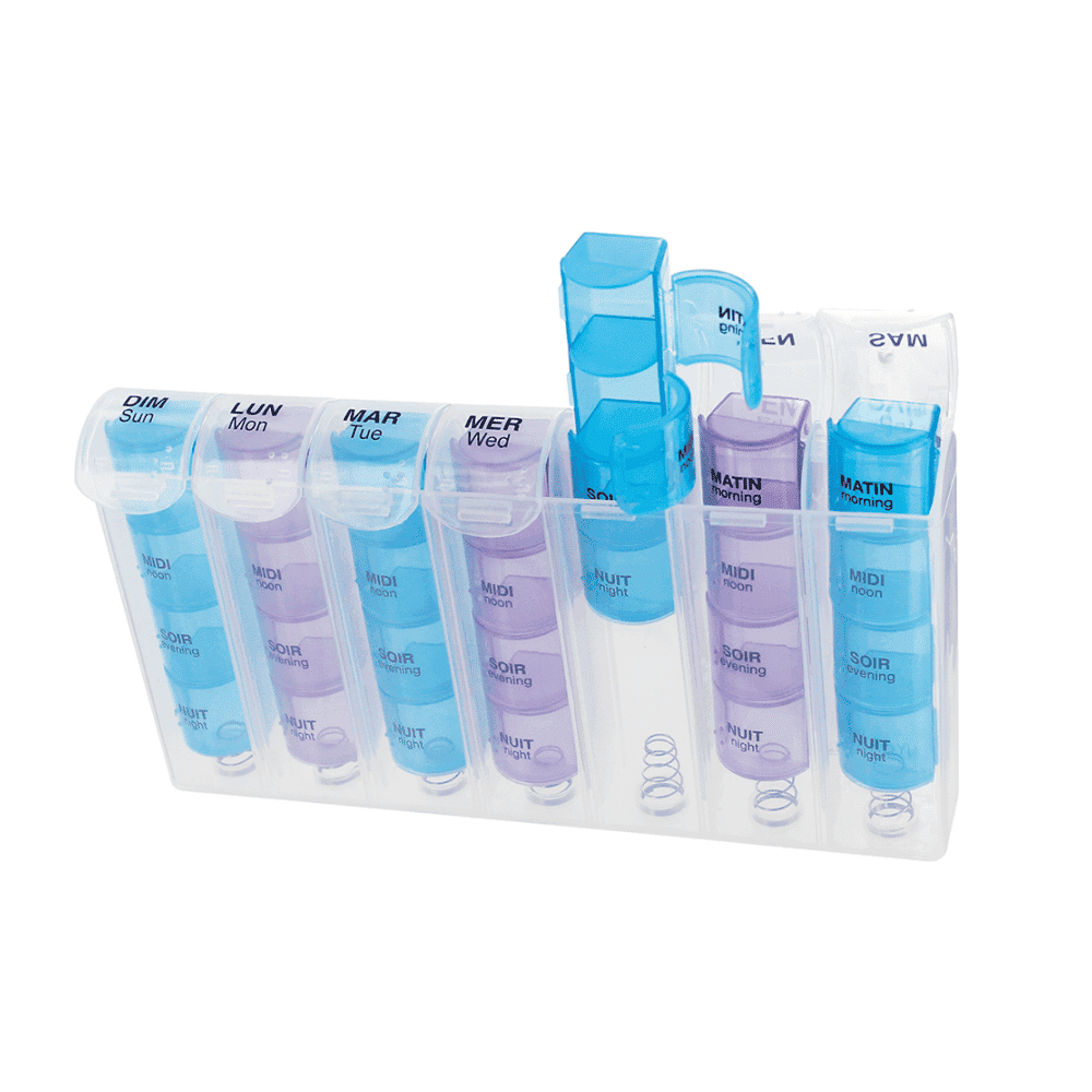 ANYCARE PILULIER HEBDOMADAIRE BLEU ET VIOLET A00353
