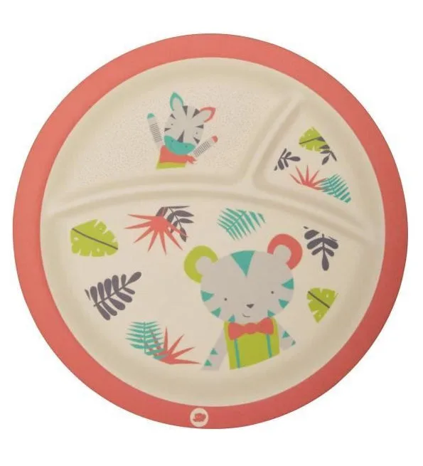 Bebe Confort – Assiette en Bambou avec compartiments – Jungle Vibes (18M +)
