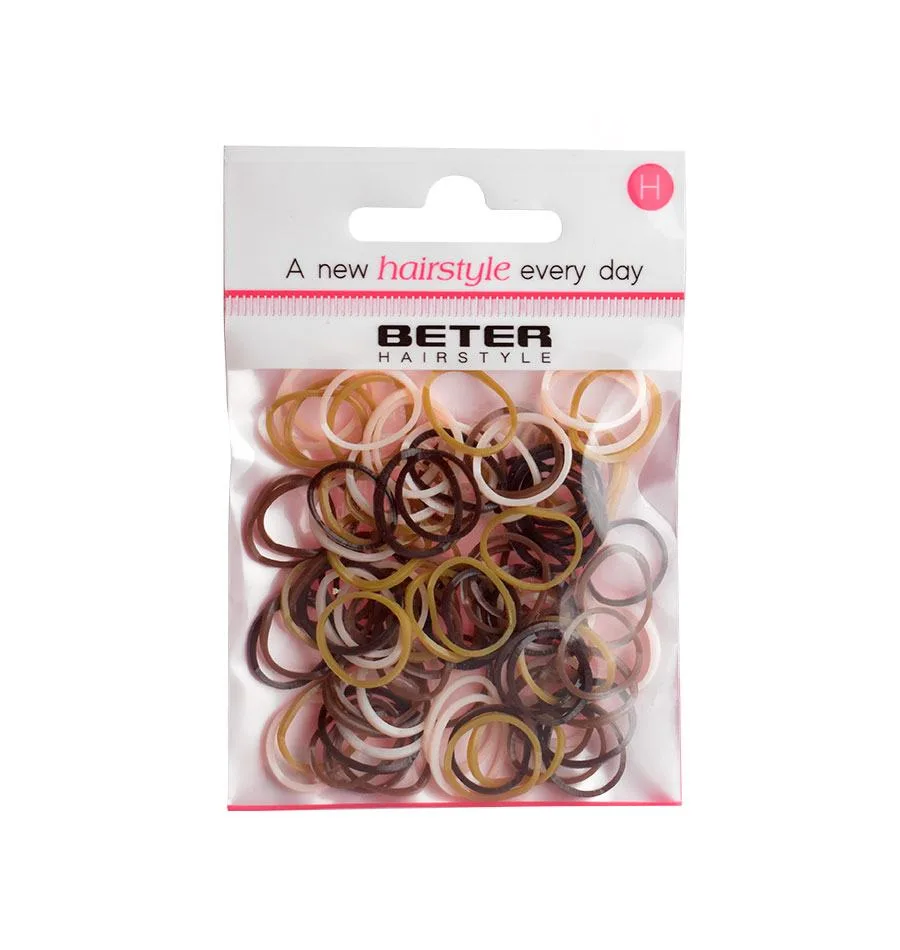 BETER Hairstyle PACK DE MINI ELASTIQUES 100 UNITES Marron - 19261
