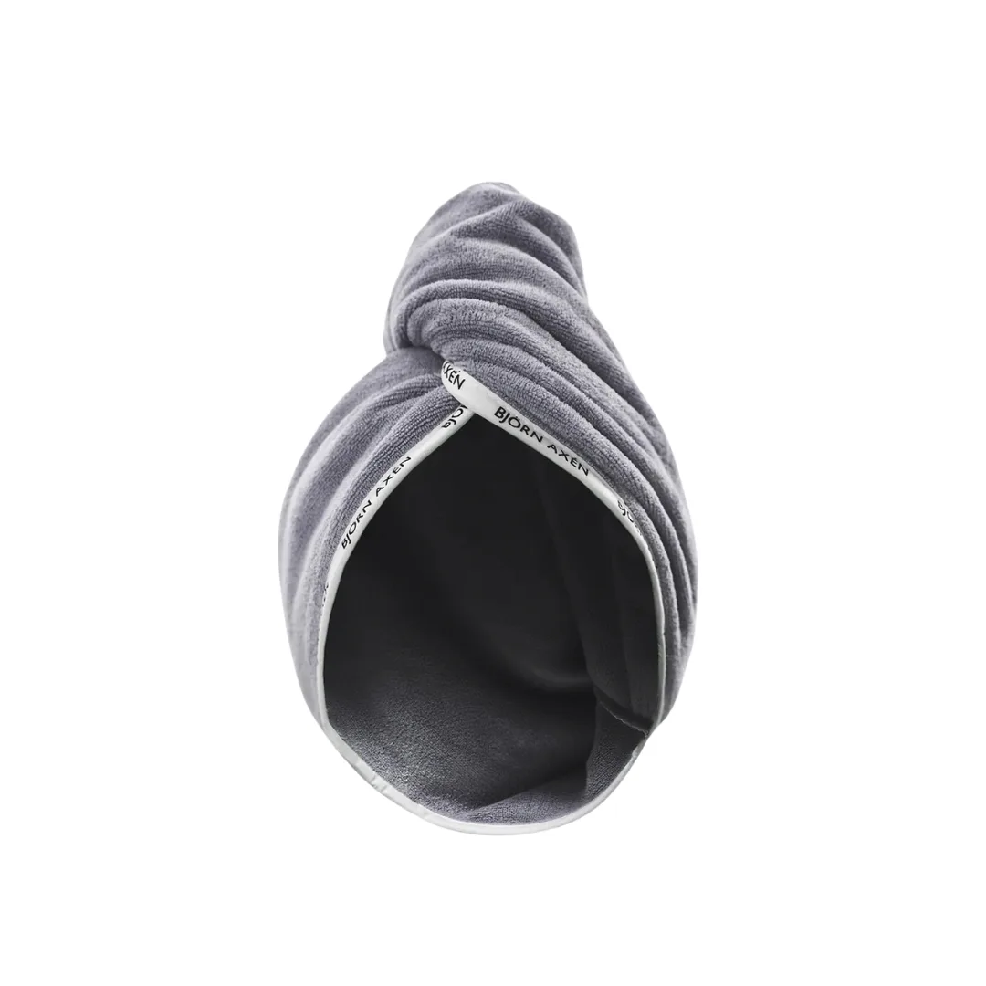 BJORN AXEN - Serviette turban pour cheveux GRISE