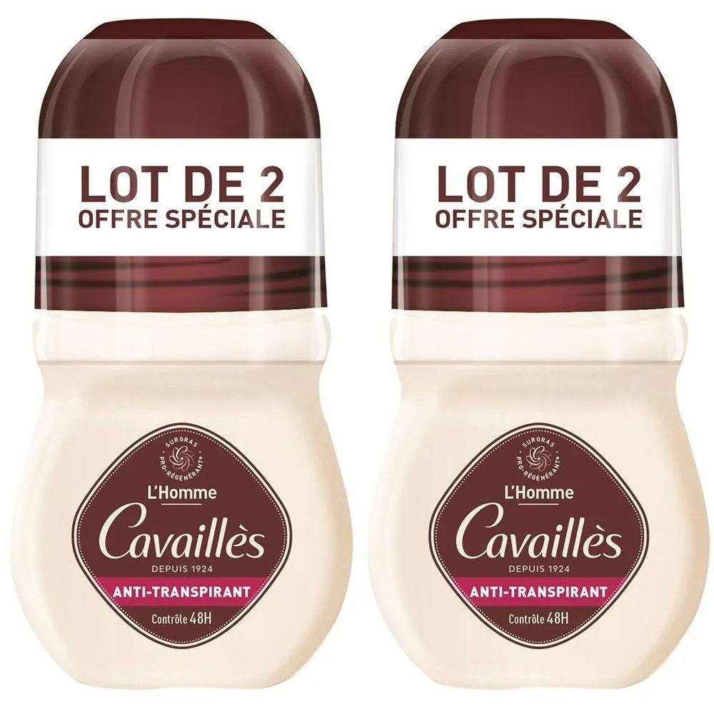 CAVAILLÈS OFFRE SPECIAL LOT DE 2 DEODORANT ANTI-TRANSPIRANT CONTRÔLE 48H ROLL-ON X 2