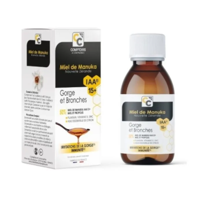 COMPTOIRS COMPAGNIES MIEL DE MANUKA IAA 15+ GORGE ET BRONCHES 100 ML