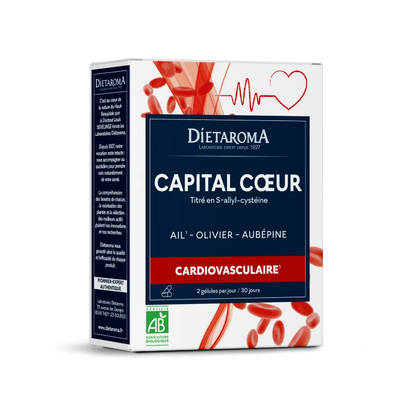 DIETAROMA CAPITAL CŒUR (Ail, Olivier, Aubépine) 60 gélules