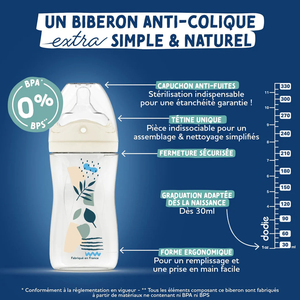 DODIE BIBERON TETINE MULT ANTI COLIQUE +6 MOIS DEBIT 3 ROSE 330 ML – vue 4