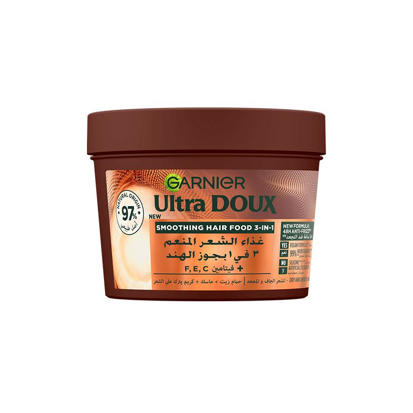 Garnier ultra doux hair food masque lissant noix de coco 390 ml
