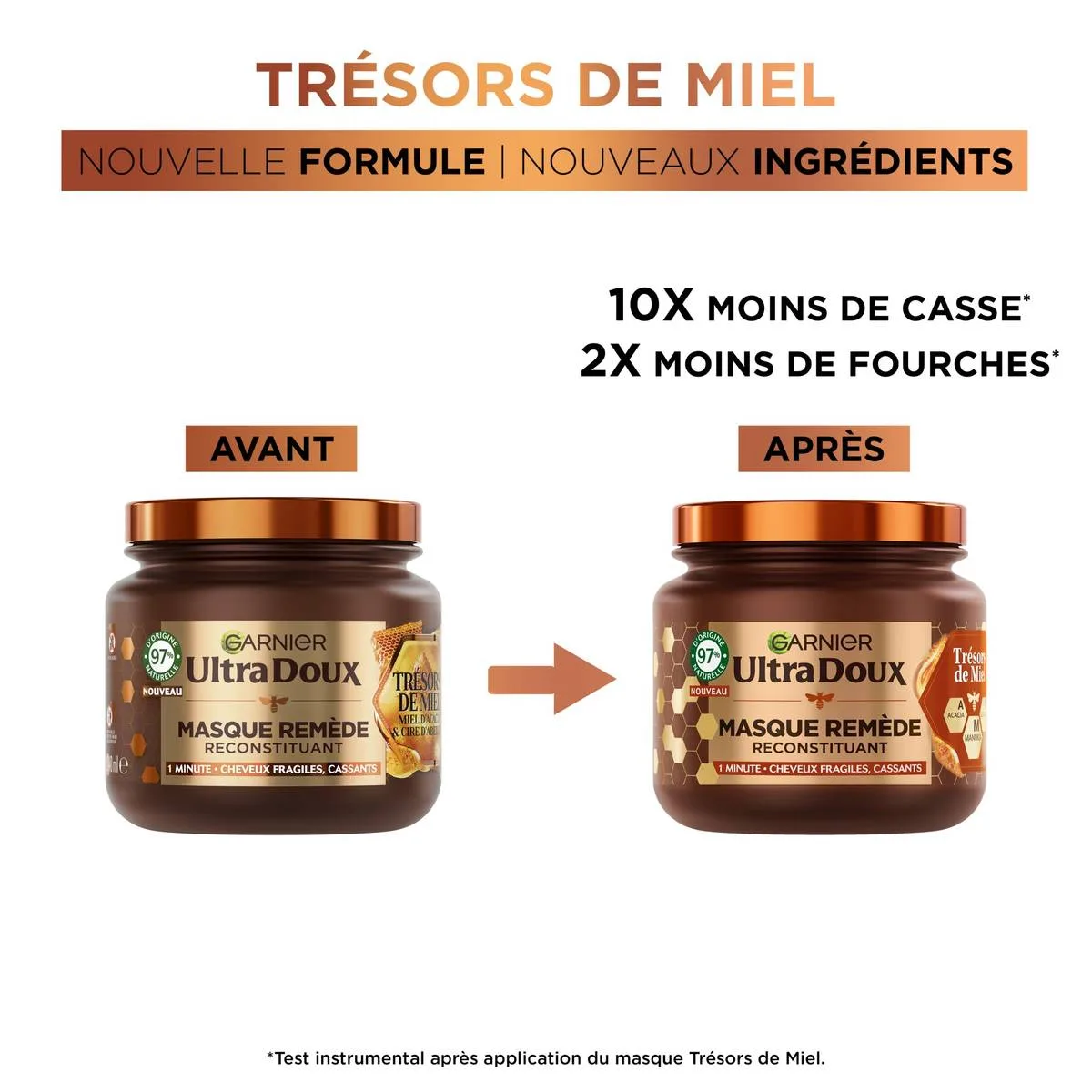 GARNIER ULTRA DOUX MASQUE REMÈDE RECONSTITUANT TRÉSORS DE MIEL 340ML – vue 2