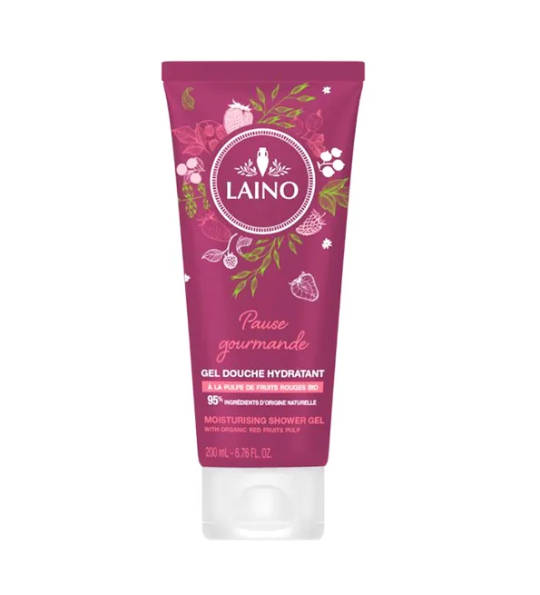 Laino Gel Douche Hydratant Pulpe de Fruits Rouges Bio – 200 ml