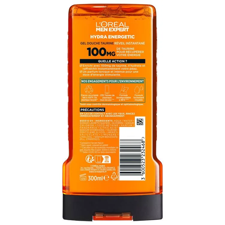L'Oréal Paris Men Expert Gel Douche 3en1 Hydra Energetic 300 ml – vue 2