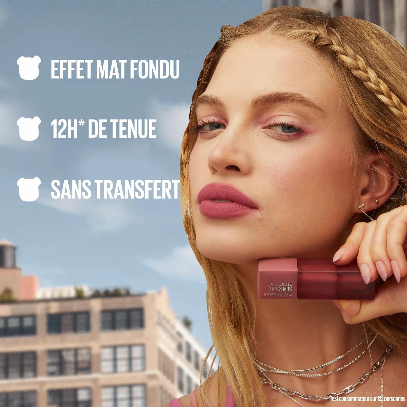 MAYBELLINE NEW YORK SUPERSTAY TEDDY TINT BLUSH À LÈVRES LIQUIDE FINI MAT FONDU coquesttish 30 – vue 5
