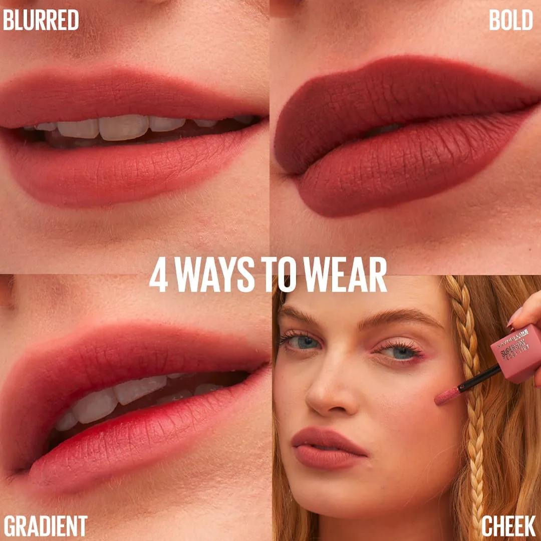 MAYBELLINE NEW YORK SUPERSTAY TEDDY TINT BLUSH À LÈVRES LIQUIDE FINI MAT FONDU PINKY PROMISE 45 – vue 5