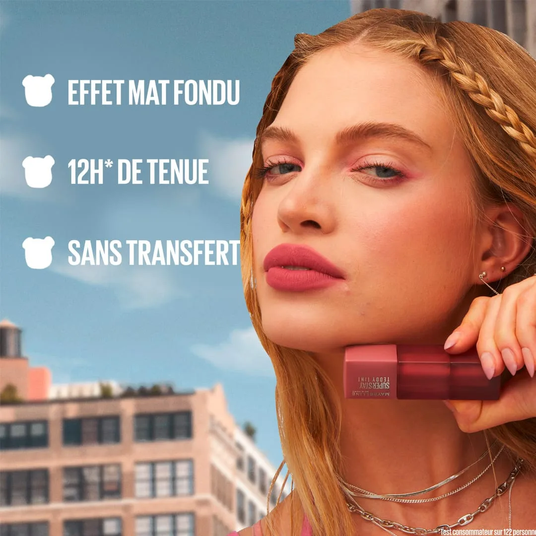MAYBELLINE NEW YORK SUPERSTAY TEDDY TINT BLUSH À LÈVRES LIQUIDE FINI MAT FONDU SKINNYDIP 15 – vue 6