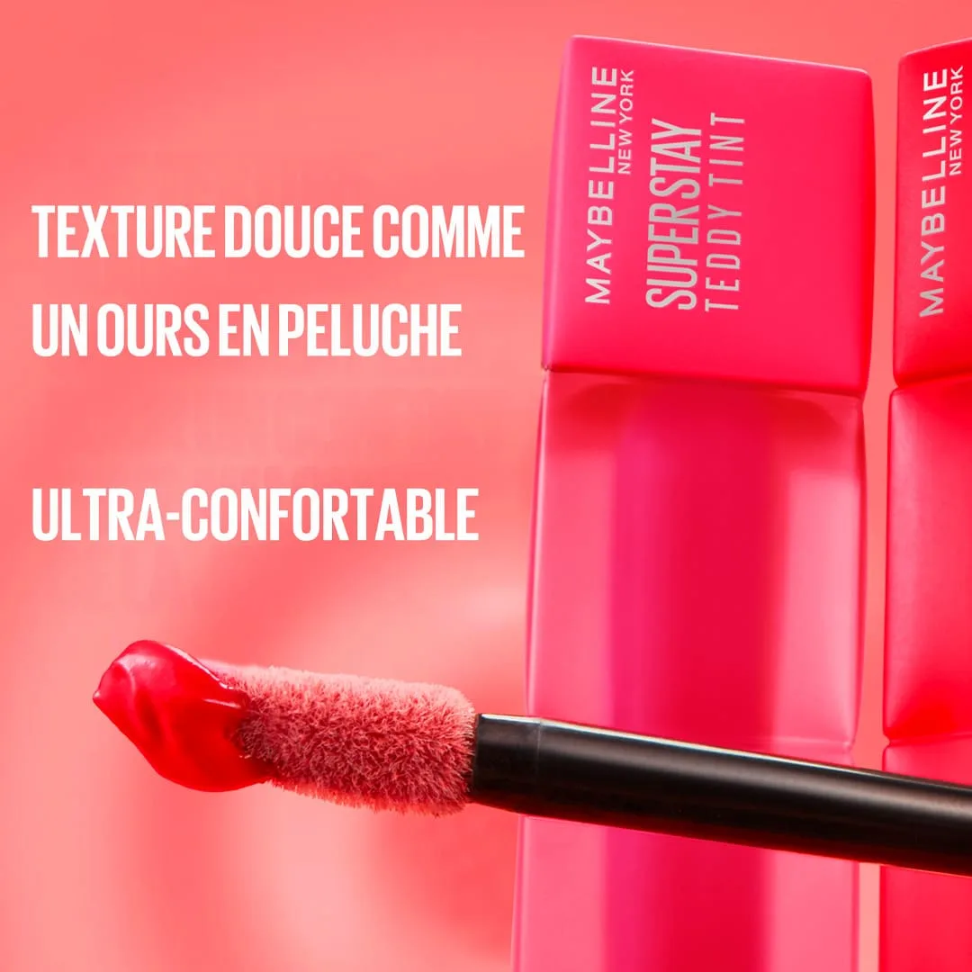 MAYBELLINE NEW YORK SUPERSTAY TEDDY TINT BLUSH À LÈVRES LIQUIDE FINI MAT FONDU wild at heart 50 – vue 7