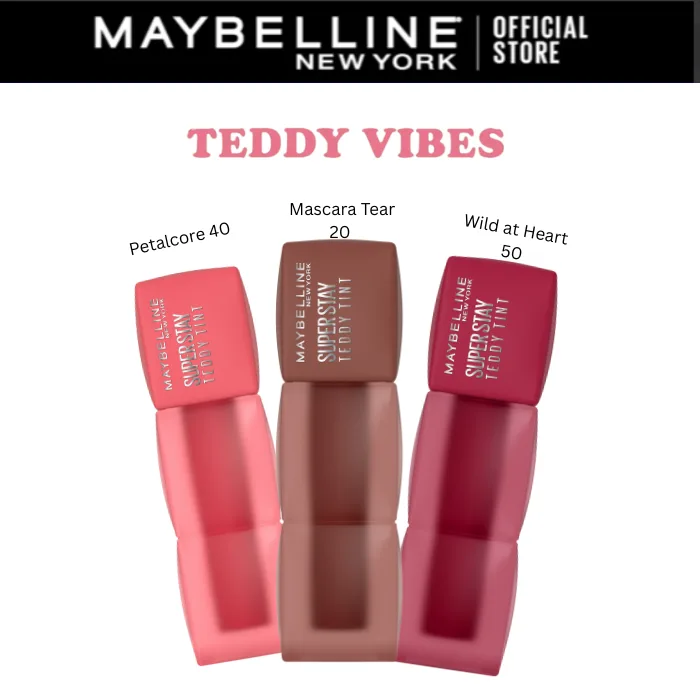 MAYBELLINE NEW YORK SUPERSTAY TEDDY TINT BLUSH À LÈVRES – PACK DE 3 TEINTES 20,40,50