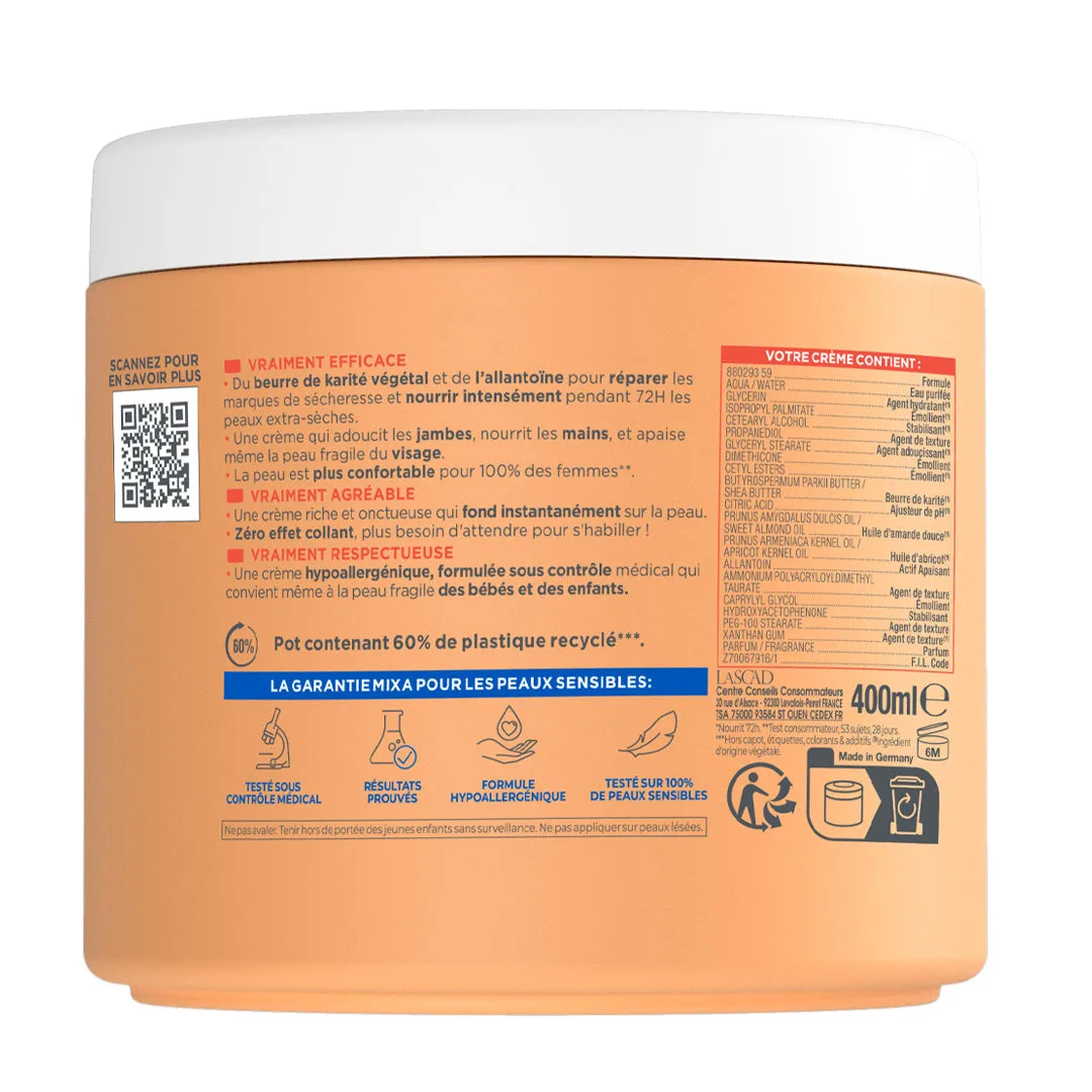MIXA CRÈME SHEA REPARATRICE PEAUX EXTRA SECHES 400ML – vue 2