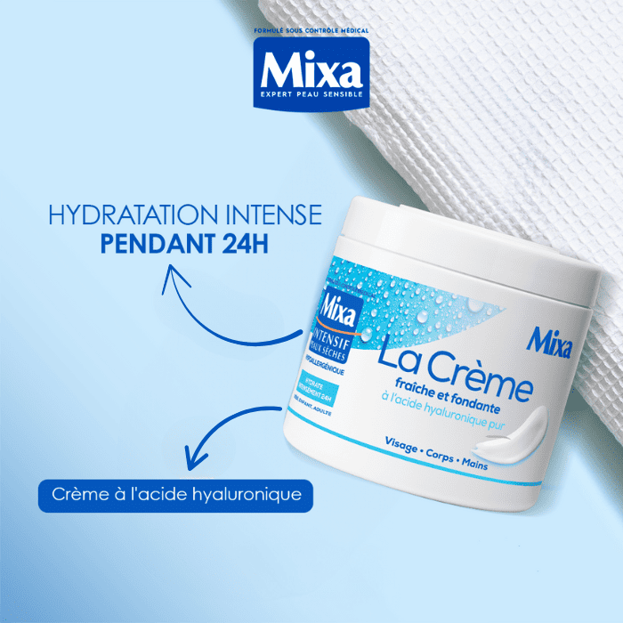 Mixa La Crème Fraîche et Fondante à l'acide hyaluronique pur  400ml