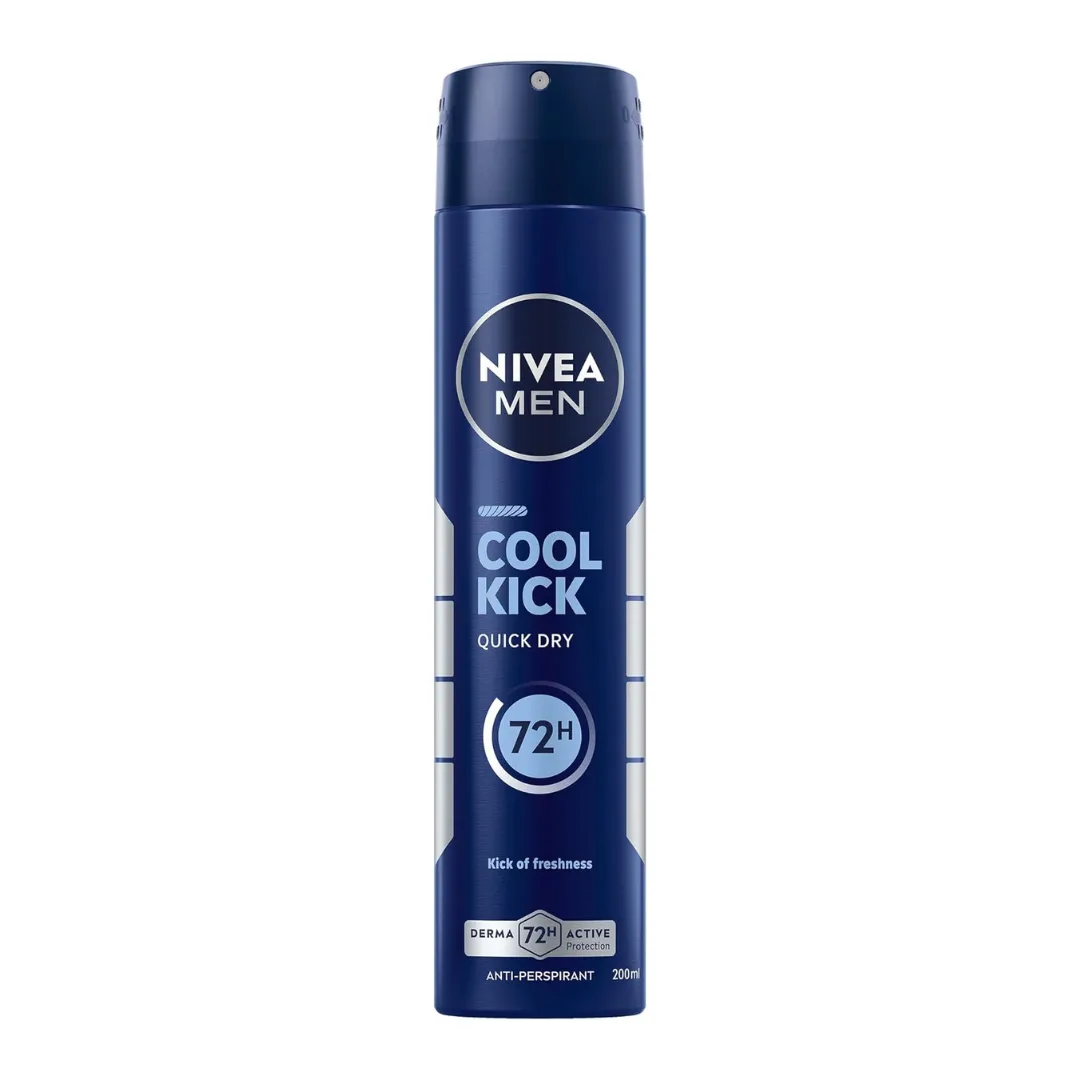 NIVEA MEN Déodorant Spray Cool Kick 72h 200ml – Fraîcheur Intense