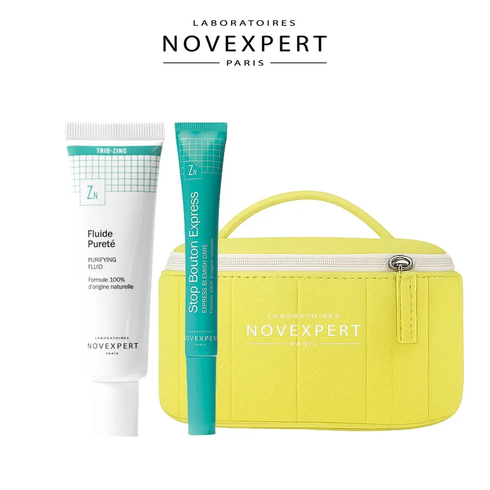 NOVEXPERT PACK trousse Fluide Pureté trio Zinc + stop bouton