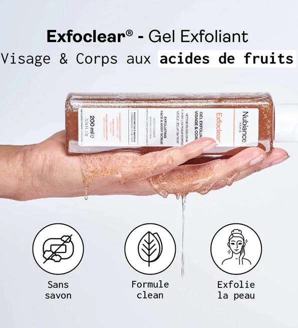 Nubiance Exfoclear Gel Exfoliant Gommage Visage & Corps Aux AHA 200ml – vue 2