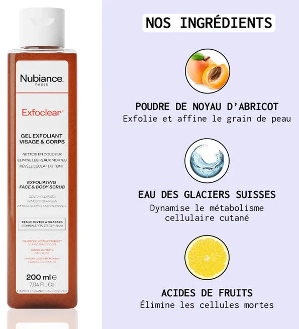 Nubiance Exfoclear Gel Exfoliant Gommage Visage & Corps Aux AHA 200ml – vue 5