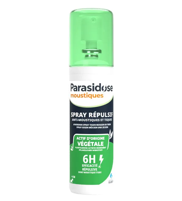 Parasidose Moustiques Spray répulsif anti-moustiques – Actif végétal 100ml