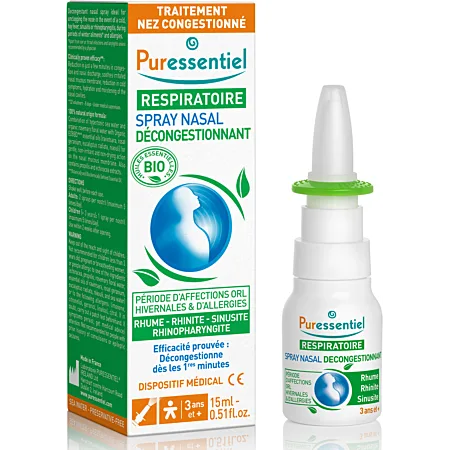 Puressentiel Respiratoire Spray Nasal Decongestionnant 15ml