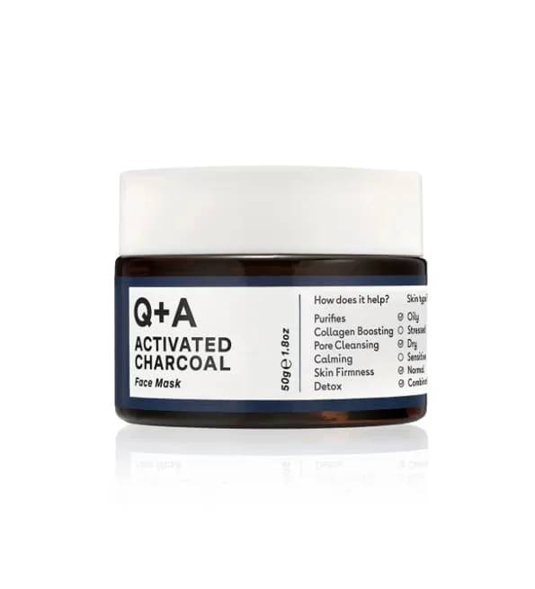 Q+A  Activated Charcoal Face Masque facial au charbon actif 50G
