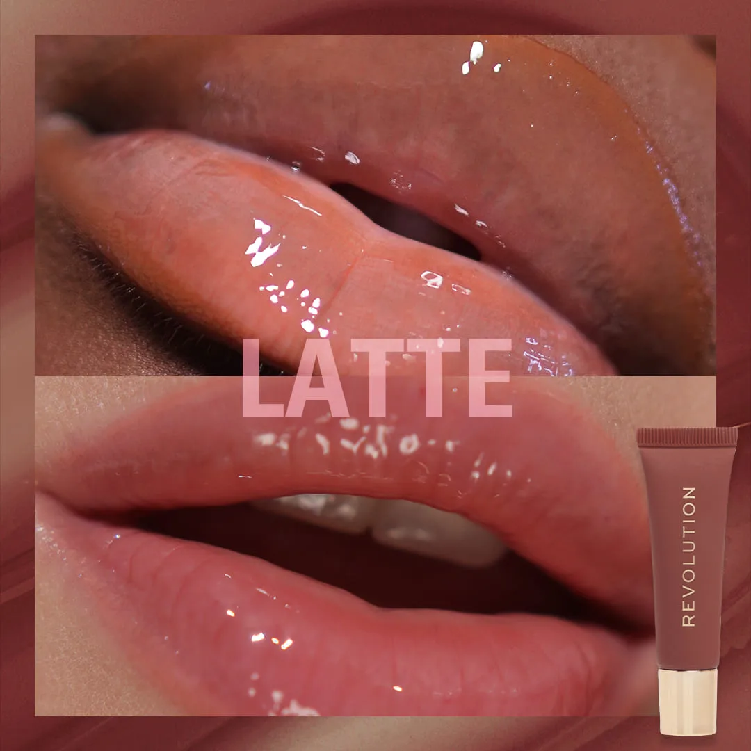 Revolution Juicy Peptide Lip Balm Nude Latte – vue 2