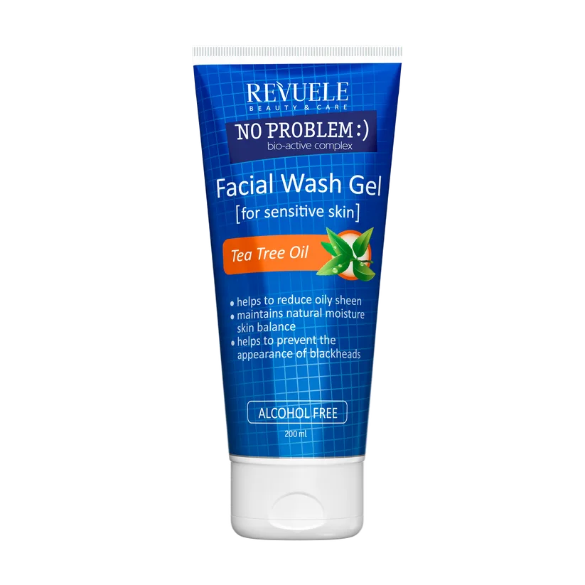 REVUELE  NO PROBLEM FACIAL WASH GEL TEA TREE OIL, 200 ml