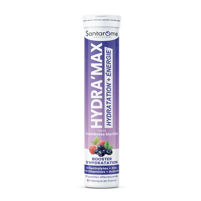 Santarome HYDRA'MAX Framboise Myrtille – 20 Pastilles Hydratation