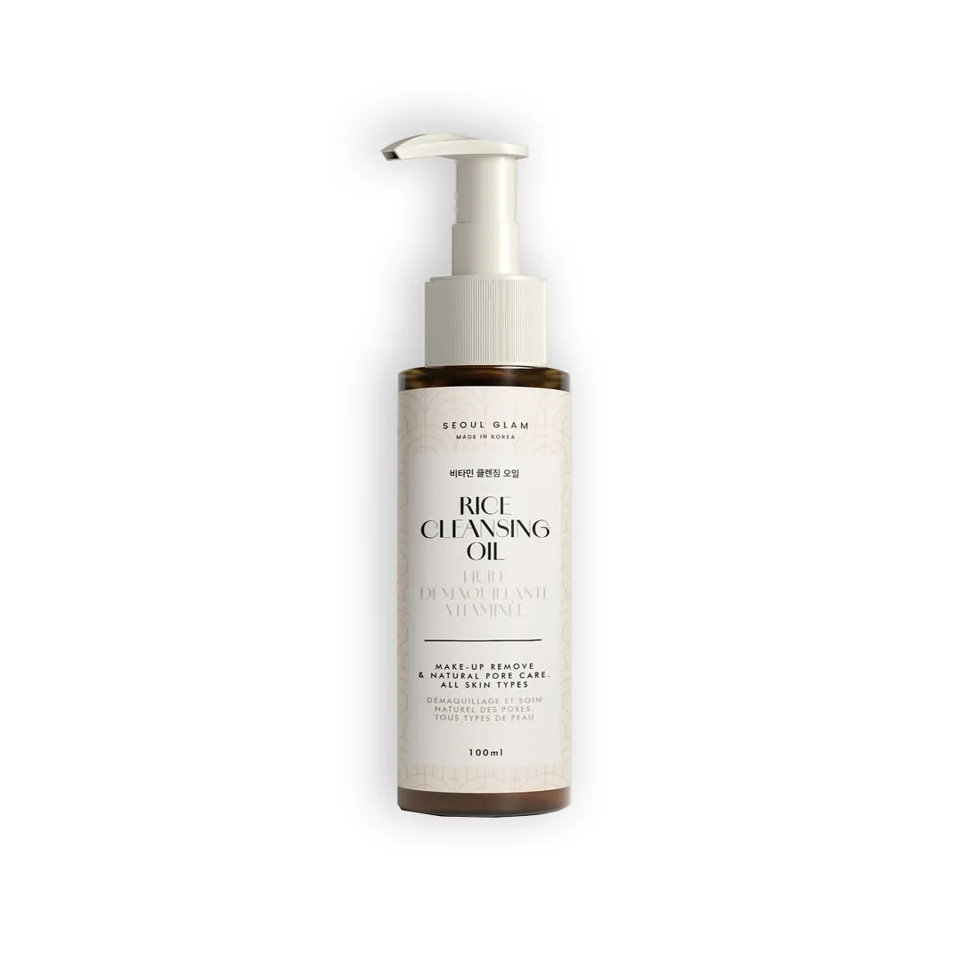 Seoul Glam Huile Nettoyante au Riz 100ml – Démaquillant & Soin Nourrissant pour Peau Douce et Lumineuse