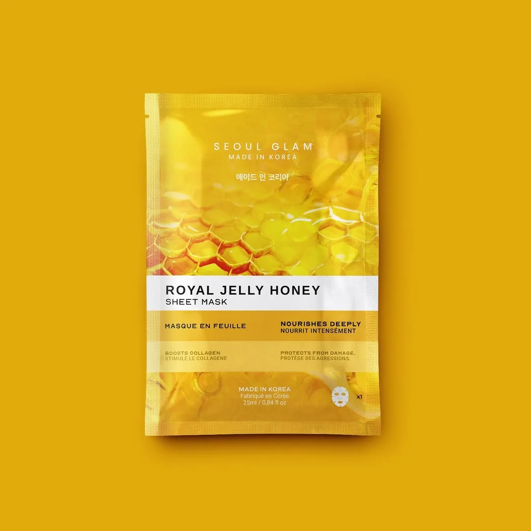 Seoul Glam Royal Jelly Honey Sheet Mask 25ml – Masque Nourrissant & Éclat au Miel et Gelée Royale