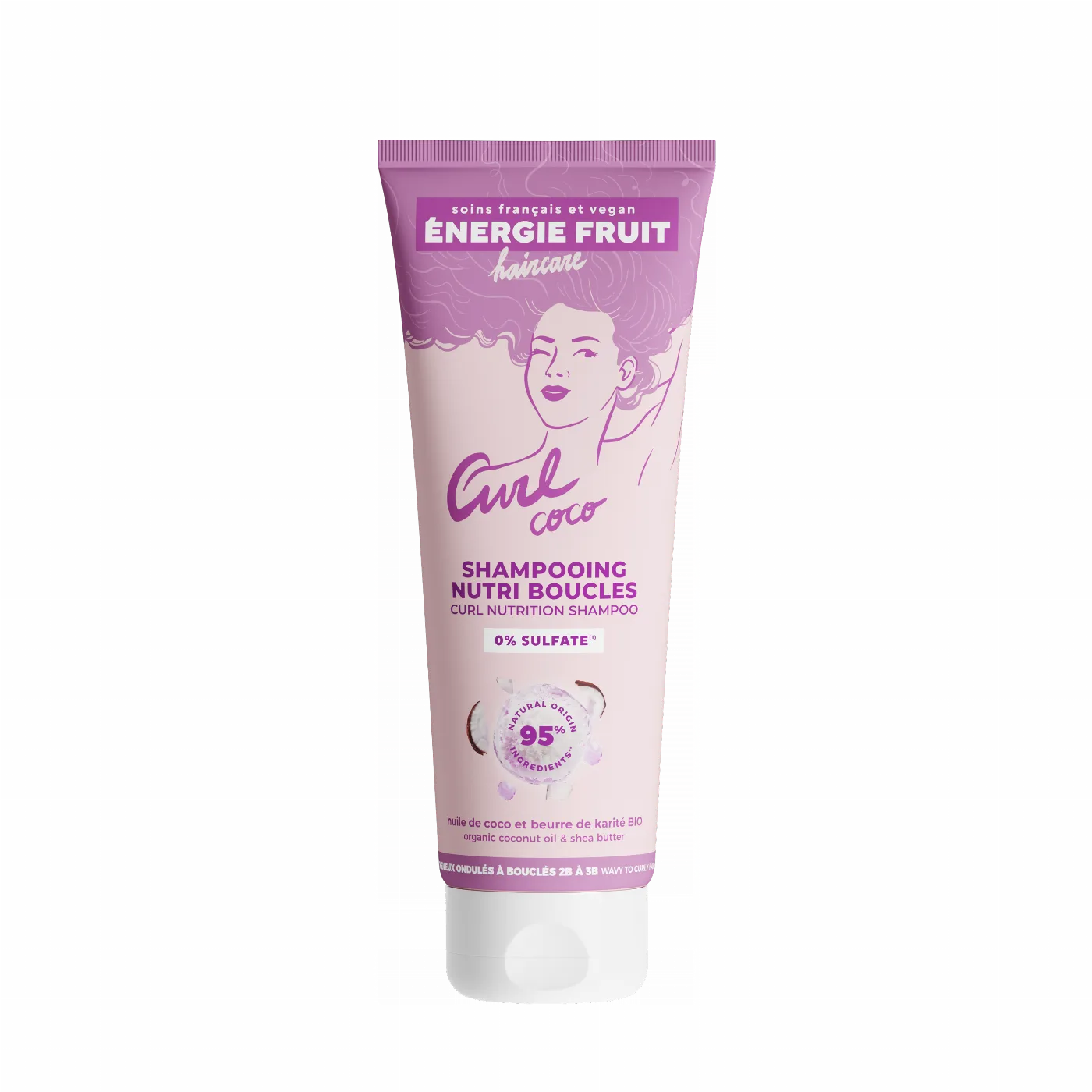 ENERGIEFRUIT SHAMPOING COCO CURL NOURRISSANT BOUCLES - HUILE DE COCO ET BEURRE DE KARITE - SANS SULFATE  250ML
