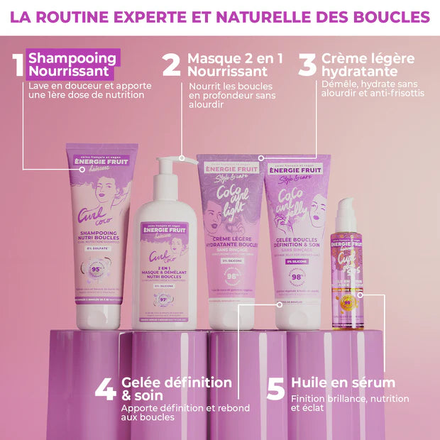 ENERGIEFRUIT SHAMPOING COCO CURL NOURRISSANT BOUCLES - HUILE DE COCO ET BEURRE DE KARITE - SANS SULFATE  250ML – vue 5