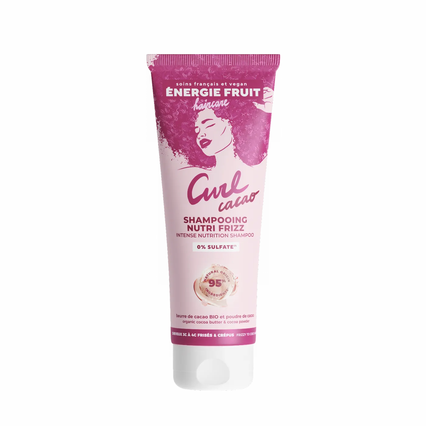 ENERGIEFRUIT SHAMPOING CURL CACAO NUTRITION INTENSE - BEURRE DE CACAO ET POUDRE DE CACAO - SANS SULFATE  250ML