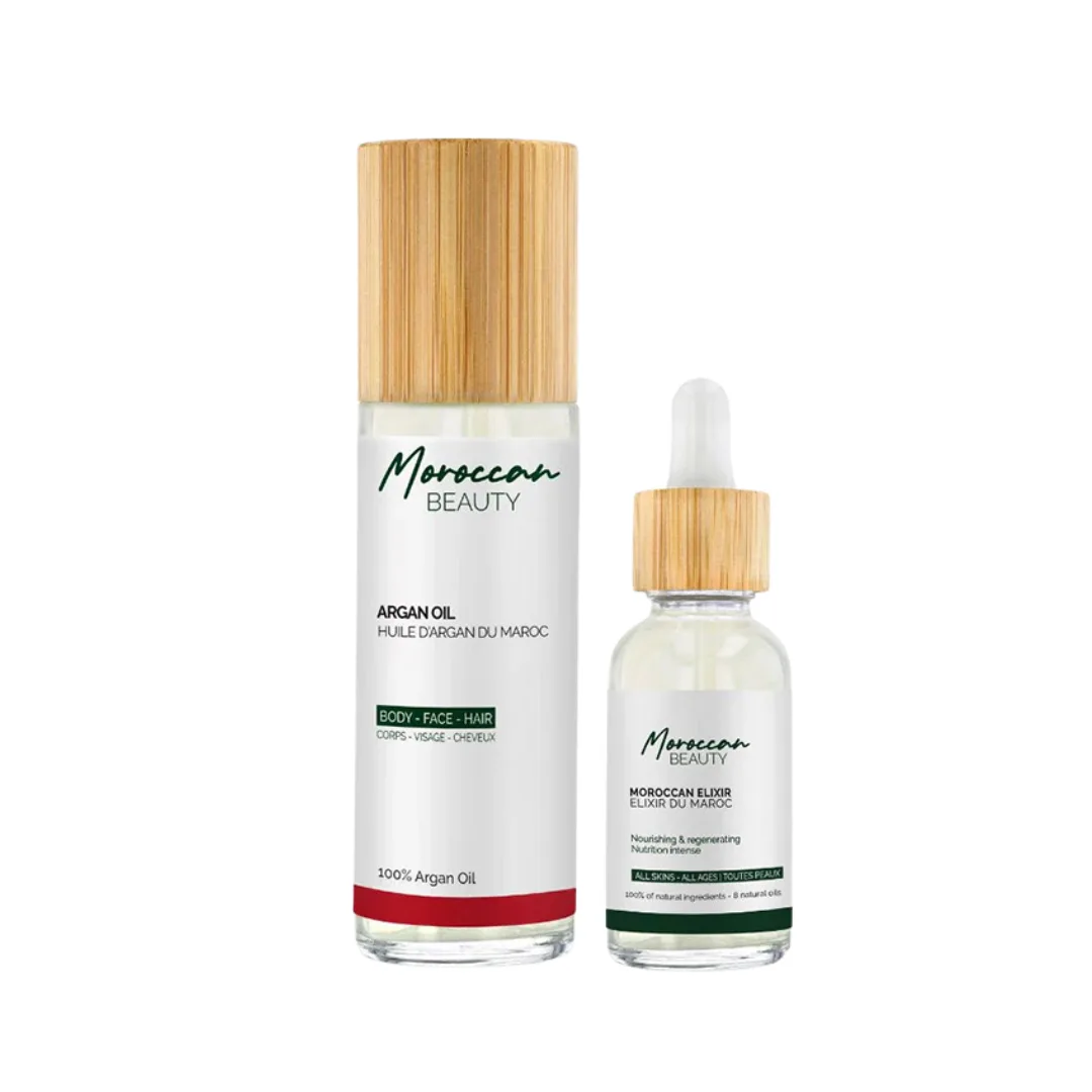 Moroccan Beauty Routine Marocain Huile d’argan 100ml+Elixir du maroc