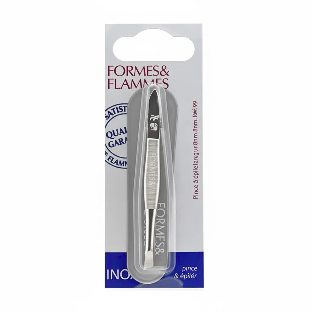 Formes&Flammes Pince A Epiler Acier Forge Nikele Longue Mors Biais 9cm Refrence19