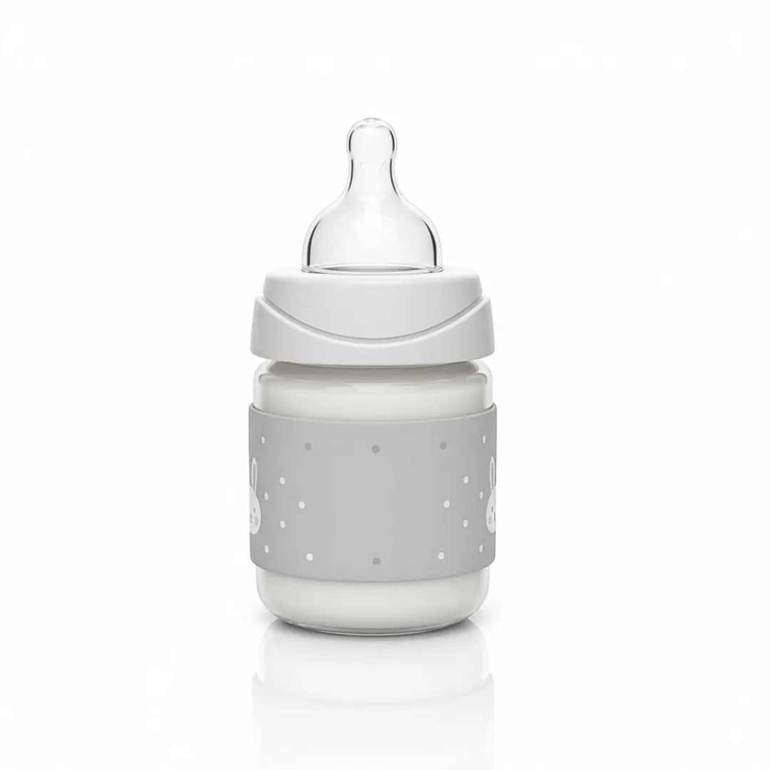 Suavinex Biberon Rabbit Avec Tetine Ronde Debit Lent +0M Gris 150ml