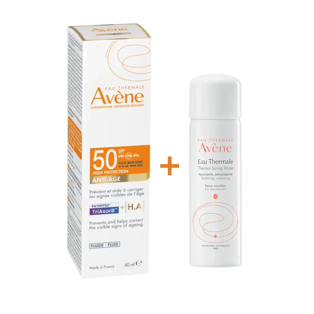 EAU THERMALE AVÈNE Ecran Anti-Age THP spf50+ 50ml = Eau thermale Offerte